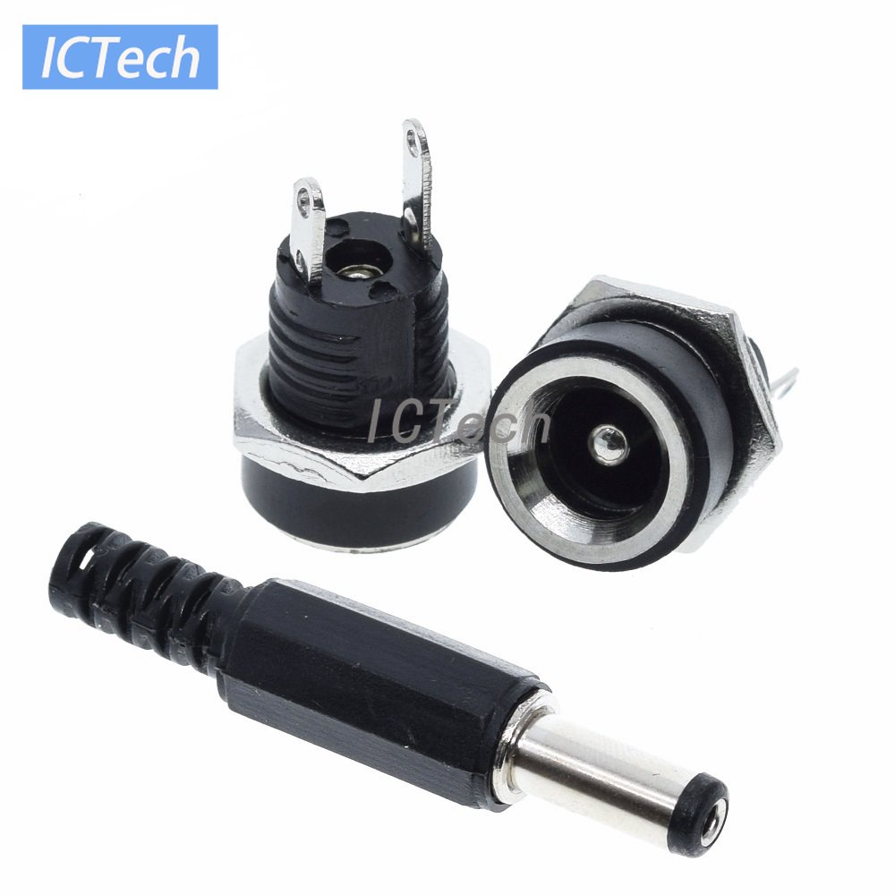 10 Đầu Nối DC-022B + DC 5.5x2.1mm 5.5x2.5mm 5.5 * 2.1 5.5 * 2.5 * 2.5 * 2.5
