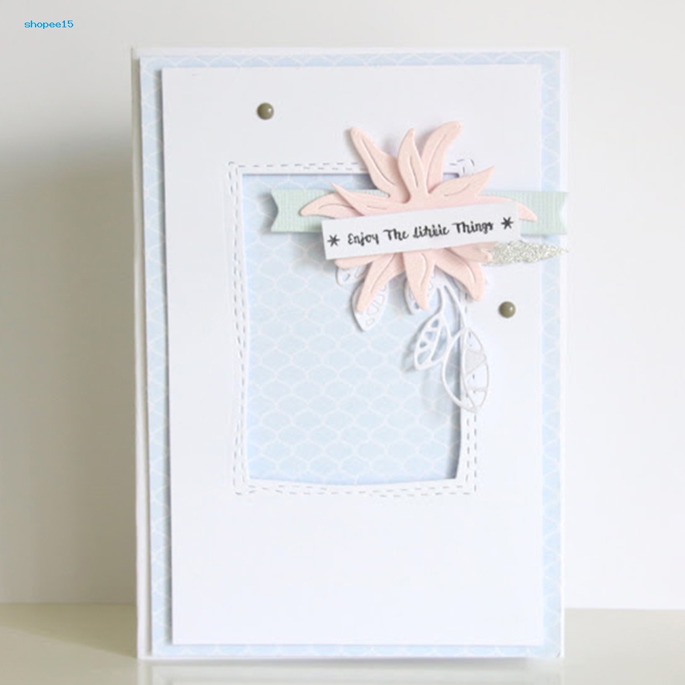 Khuôn Cắt Giấy Làm Từ Kim Loại Hình Chữ Nhật Trang Trí Scrapbook