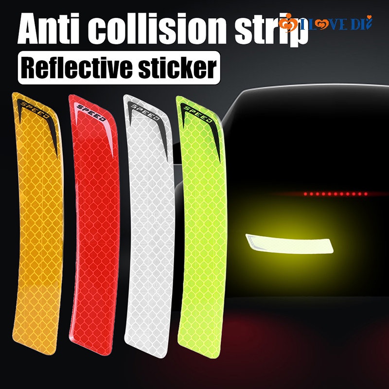 Bộ 2 Miếng Dán Phản Quang Chống Va Chạm Chống Trầy Trang Trí Thân Xe Hơi DIY