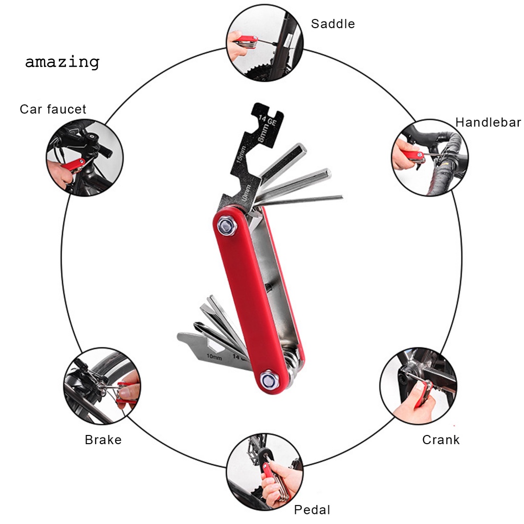 Bộ Dụng Cụ Sửa Chữa Xe Đạp Leo Núi 13 Trong 1 Có Thể Gấp Gọn Tiện Dụng
