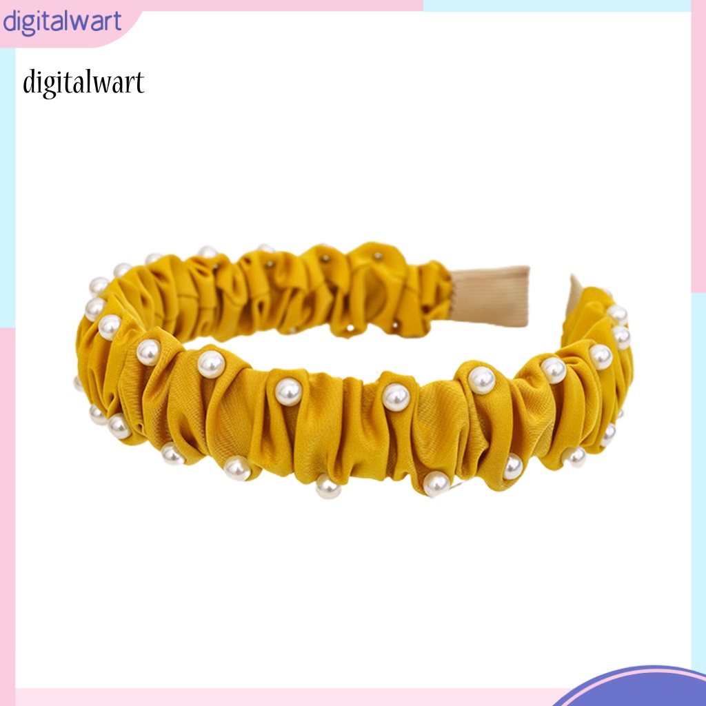 Kỹ Thuật Số| Băng Đô Bản Rộng Đính Ngọc Trai Nhân Tạo Chống Trượt Thời Trang Cho Nữ