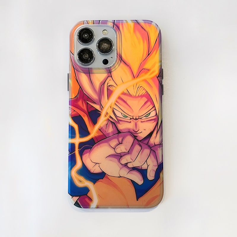 Ốp Điện Thoại Hai Mặt laser In Hình dragon ball Hợp Thời Trang Bảo Vệ Cho iPhone 11 14 12 13 Pro Max