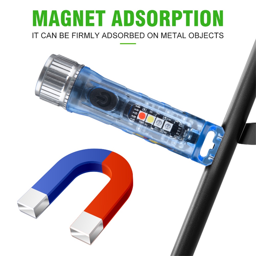 Đèn móc khóa Đèn pin mini Đèn pin sạc có độ sáng cao Đèn pin cắm trại ngoài trời Đèn móc chìa khóa di động Độ sáng cao 500LM