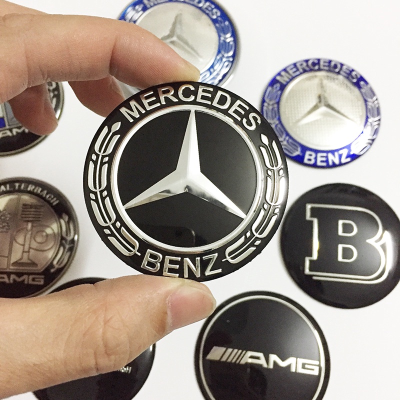 Miếng Dán logo Vô Lăng 52mm Cho Mercedes benz 29mm 38mm Iconm AMG BRABUS Lancer