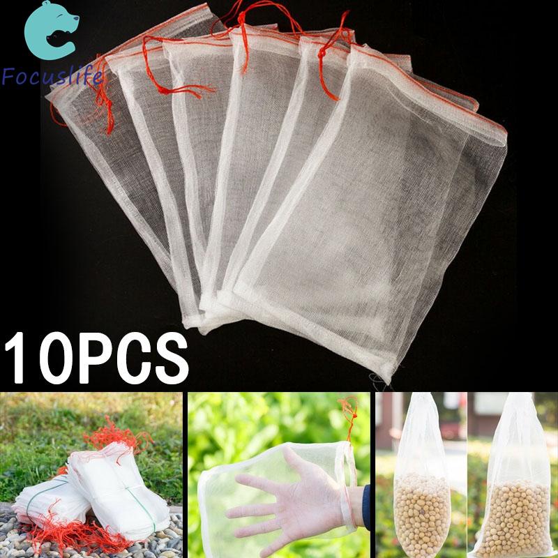 Bộ 10 Túi Lưới Dây Rút Đựng Trái Cây Tái Sử Dụng Tiện Lợi 2019