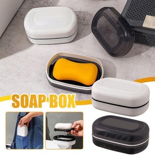 Portable Soap Box with Drainage Net and Handle Travel and Bathroom Soap Holder Container