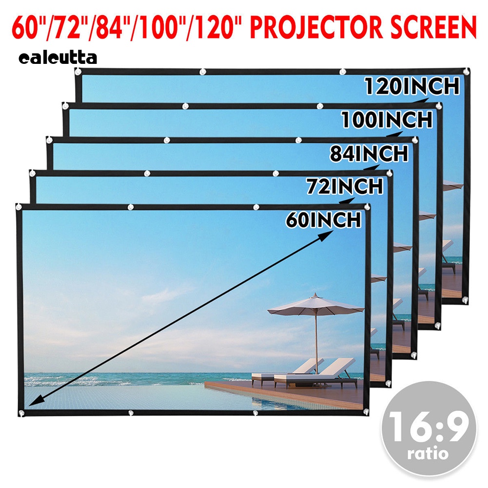 Màn Hình Máy Chiếu 60 / 72 / 84 / 100 / 120 Inch Có Thể Gập Lại