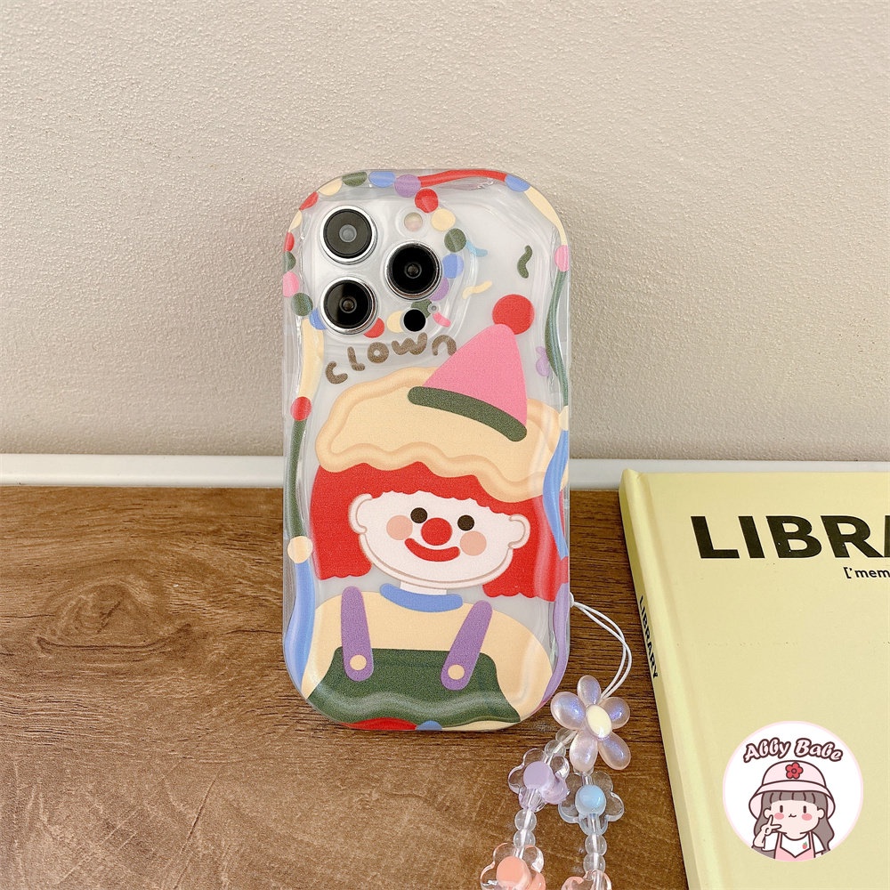 Ốp Điện Thoại TPU Dẻo Họa Tiết Chú Hề &amp; Hoa Kèm Vòng Đeo Tay Chống Sốc Cho IPhone 14 Pro Max 11 12 11 Pro Max X XS 7Plus