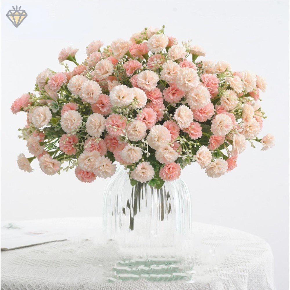 Bó Hoa Cẩm Chướng Giả 20 Bông Trang Trí Tiệc Cưới