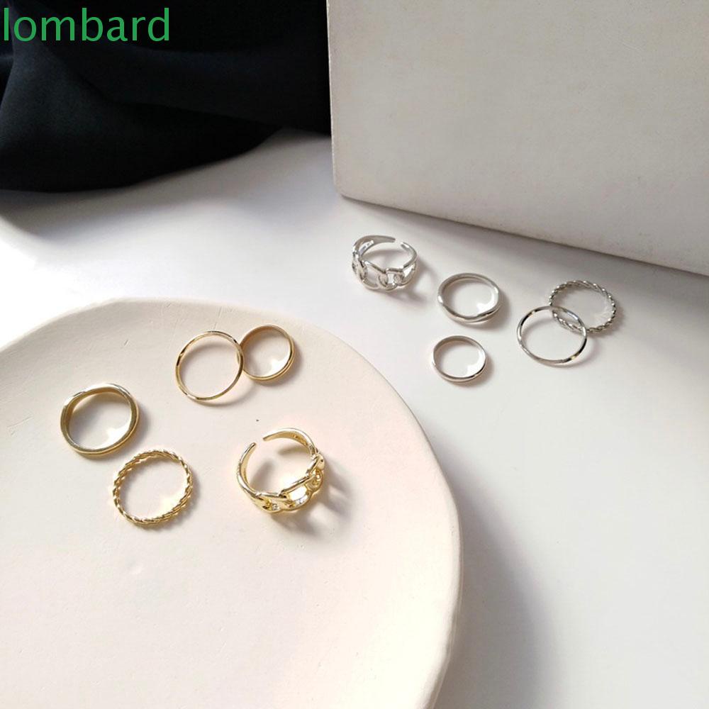 Bộ 5 Nhẫn Đeo Đốt Ngón Tay Bằng Hợp Kim Nhiều Màu Thời Trang Cổ Điển Dành Cho Nữ