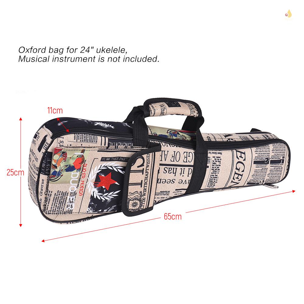 Túi Đựng Đàn Ukulele 24 '' Bằng Giấy Oxford Dày 6mm Có Thể Điều Chỉnh Và Dây Đeo Vai Tiện Lợi