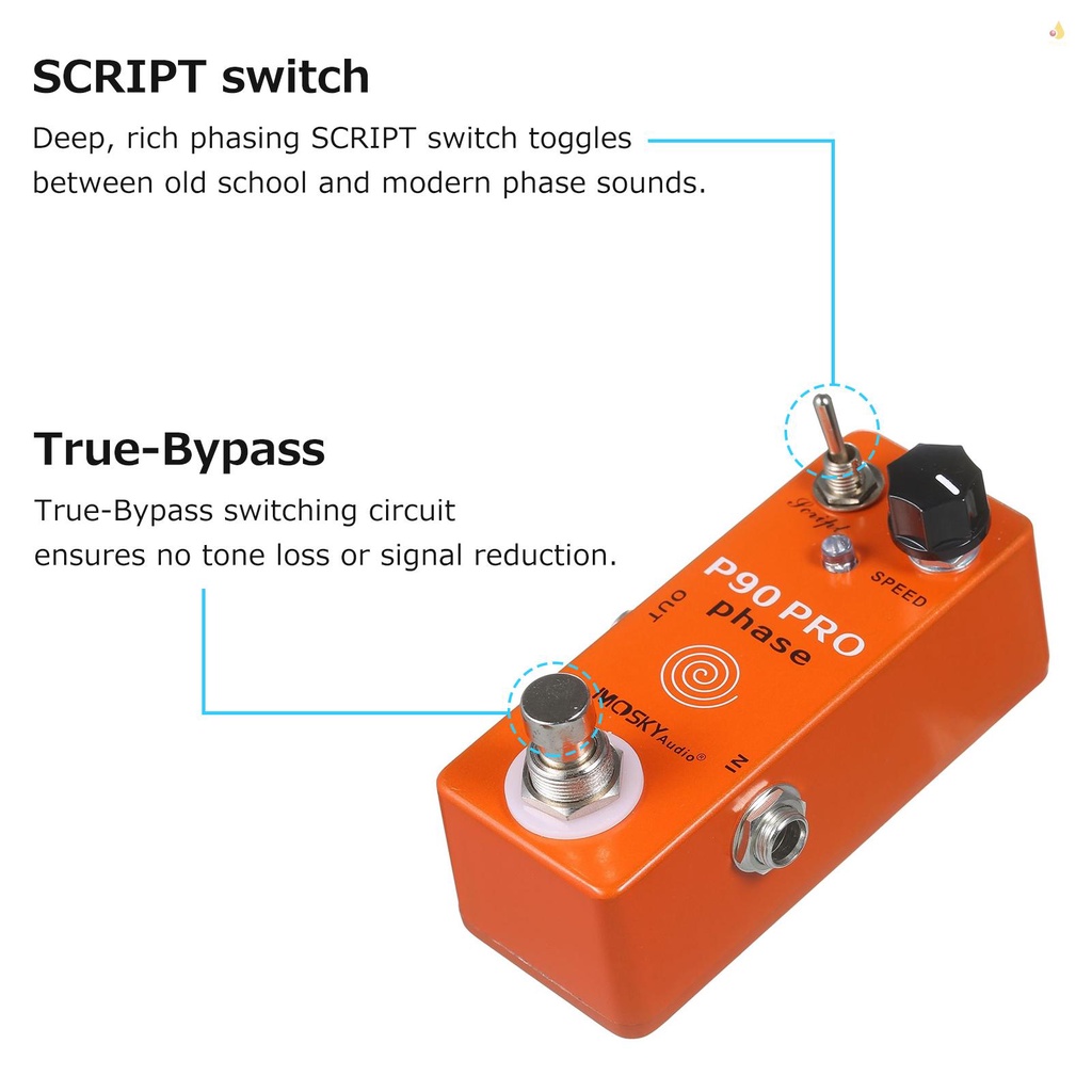 Bàn Đạp Hiệu Ứng Đàn Guitar MOSKYaudio P90 PRO Phaser Mini Vintage