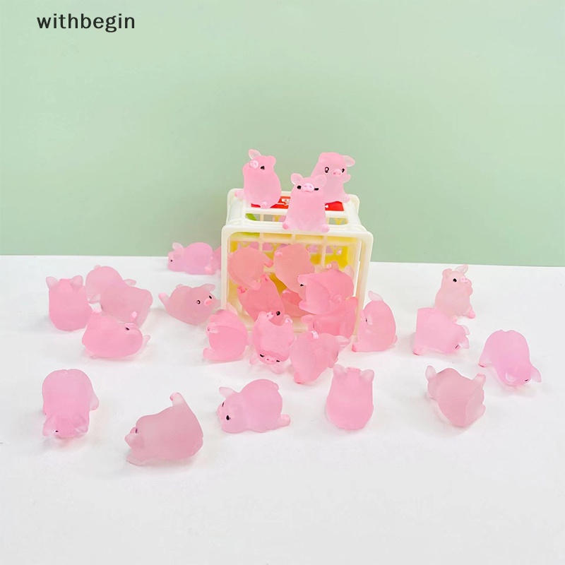 Bộ 10 Chú Heo Bằng Nhựa Resin Dễ Thương Dùng Trang Trí Sổ Tay / Điện Thoại DIY