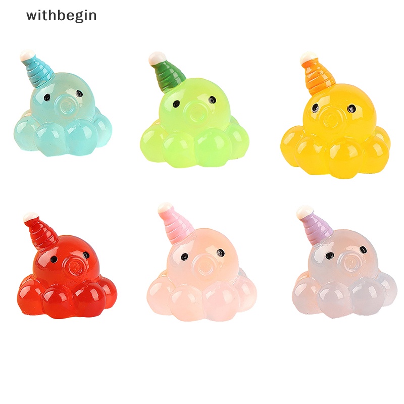 Bộ 2 Tượng Bạch Tuộc Hoạt Hình Bằng Nhựa Resin Phát Sáng Trang Trí Sân Vườn