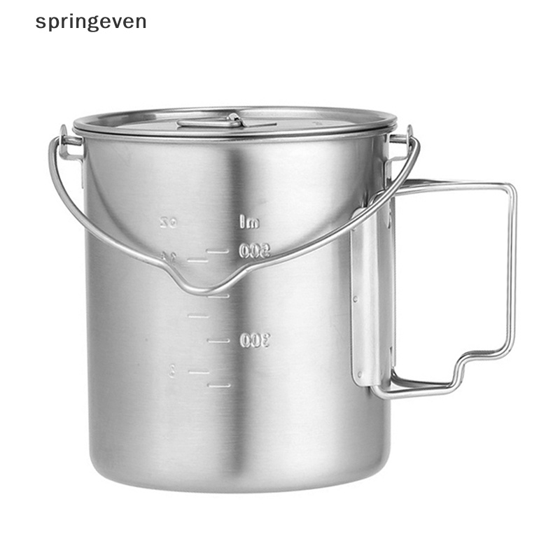 Cốc Uống Nước Bằng Thép Không Gỉ Có Tay Cầm Có Thể Gấp Gọn Tiện Dụng Mang Theo Du Lịch