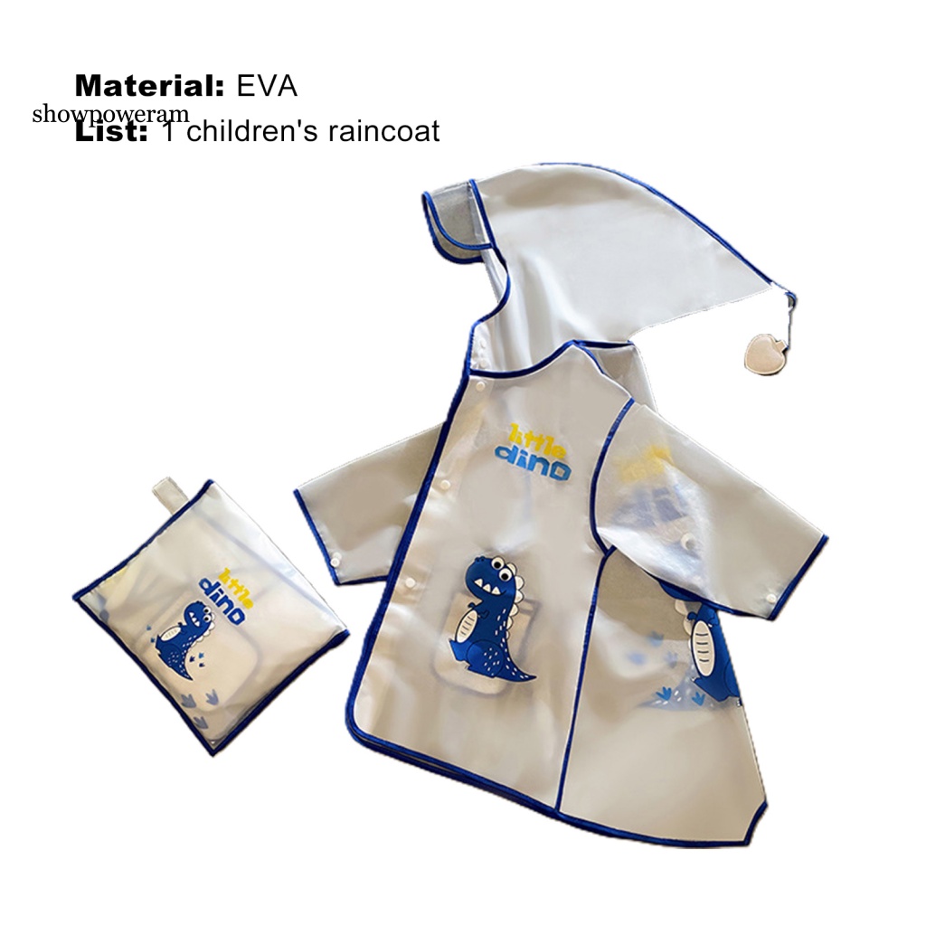 Áo Mưa Co Giãn Trong Suốt Chống Nước Có Mũ Trùm Cho Bé