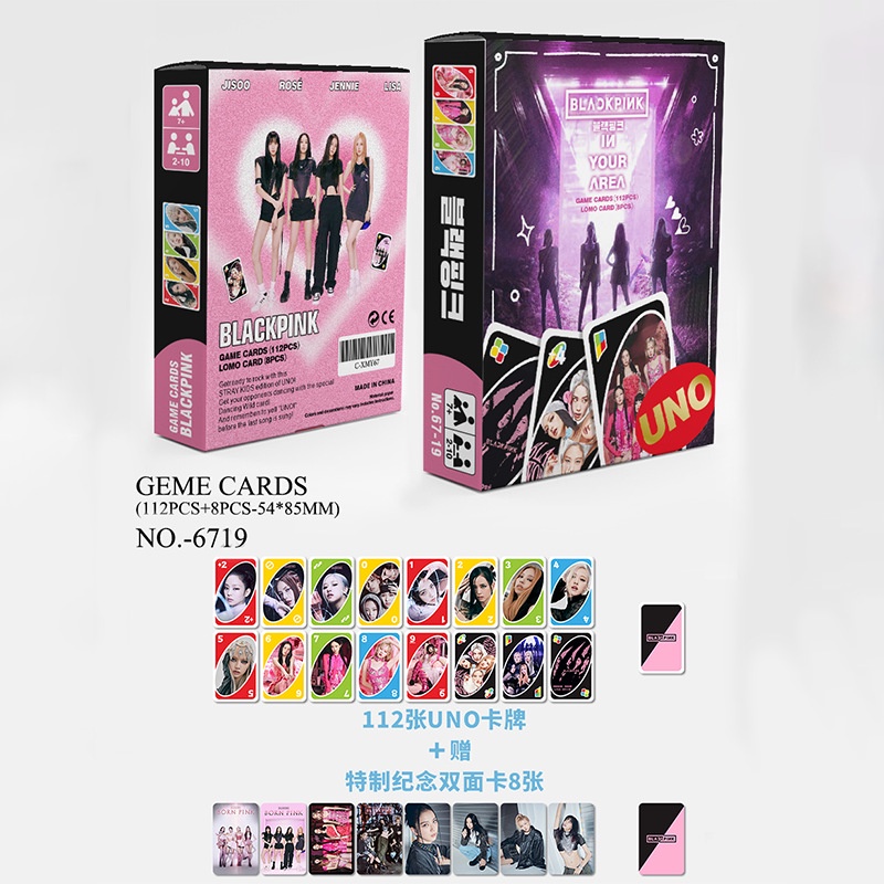 2023 UNO BTS Blackipink BORN PINK StrayKids Enhypen GOT7 Album Card Game Desk Game