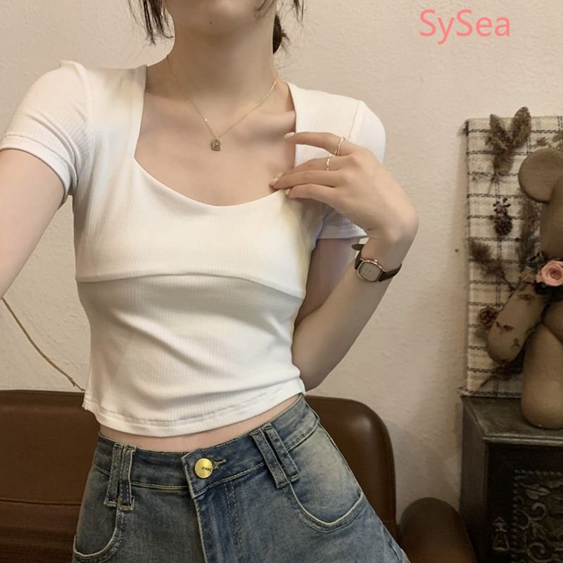 Áo Kiểu Cổ Vuông Dáng Ôm Thời Trang Hè Quyến Rũ Cho Nữ