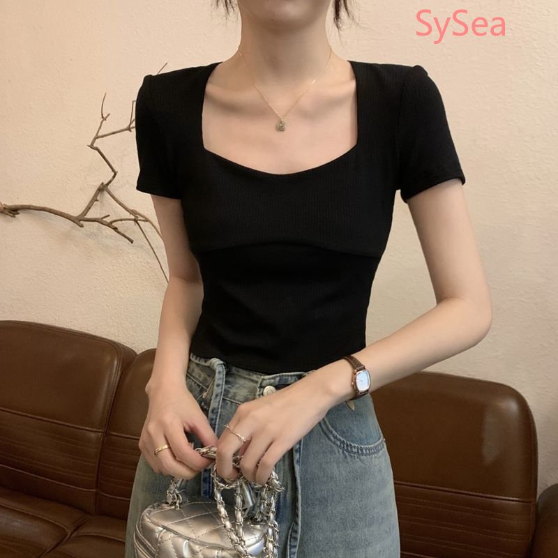 Áo Kiểu Cổ Vuông Dáng Ôm Thời Trang Hè Quyến Rũ Cho Nữ