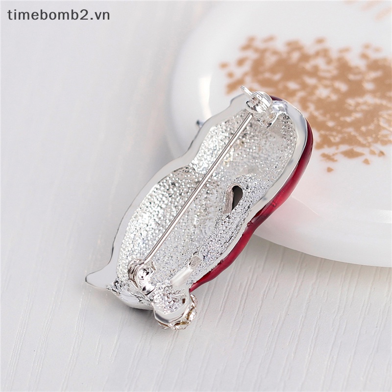 1 Huy Hiệu Cài Áo Hình Chim Cánh Cụt Giáng Sinh Đính Đá Dễ Thương