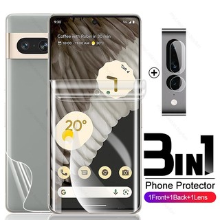 3in1 front back full cover protection hydrogel film for google pixel 8 7 6 pro 7pro 8pro 6pro 7a 6a 8a pixel7pro pixel8a pixel8pro 5g screen protector rear camera protect soft film not glass