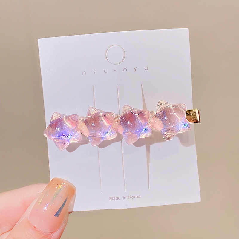 Kẹp Tóc Hình Ngôi Sao / Trái Tim Mềm Mại Phong Cách Hàn Quốc Dễ Thương Cho Bé Gái