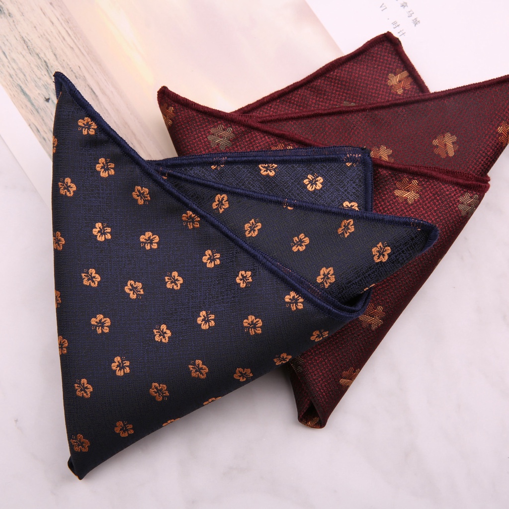 Khăn Tay Vuông 24 * 24CM Họa Tiết Hoa Cổ Điển Cho Nam