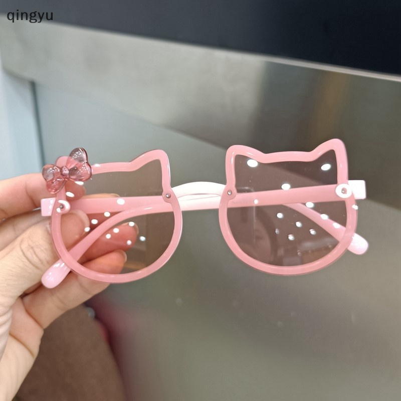 Kính Mát Chống Tia UV Hình Mèo Kitty Dễ Thương Cho Bé