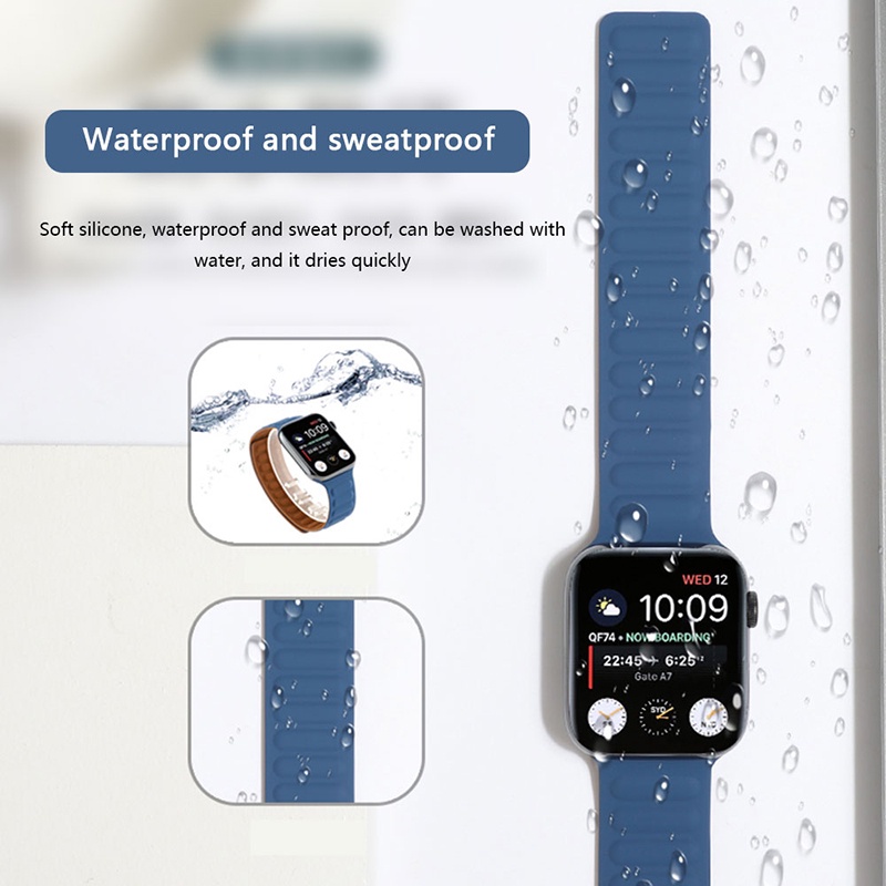 Dây Đeo Silicon Từ Tính Chống Nước Cho Đồng Hồ Thông Minh Apple watch Series 8 7 SE 6 5 4 3 Ultra iwatch 40mm 44mm 41mm 45mm 49mm