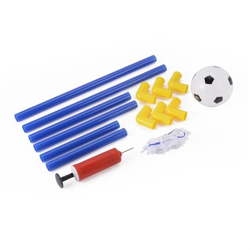 Folding Mini Football Soccer Goal Post Net Set with Pump Kids Sport Toy