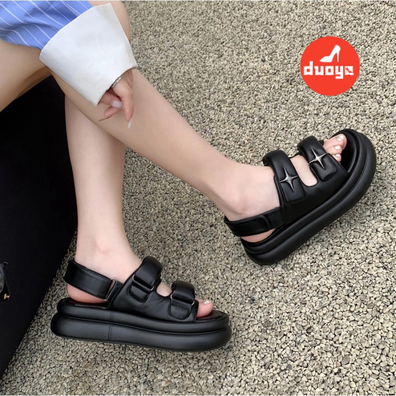 Tóc Thẳng Của Nhà Máy Duoya ~ [Hàng Có Sẵn] [Hàng Có Sẵn] [Hàng Có Sẵn] Đá Theo Dõ●Giày Sandal Đế Dày Tăng Chiều Cao Mùa Hè Cho Nữ Miễn Phí Vận Chuyển