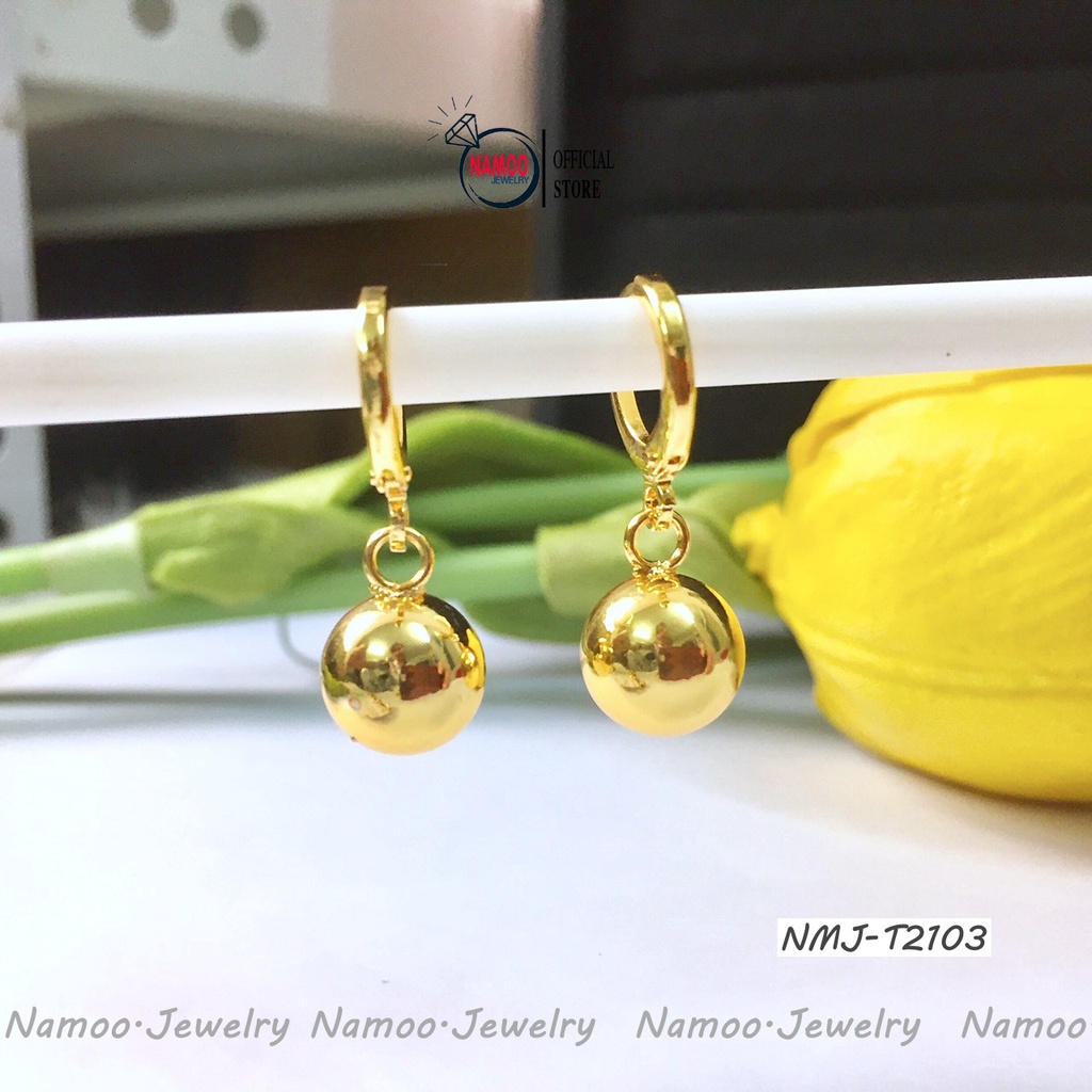 Khuyên Tai Bi Tròn Nữ  NMJ T2103 Dáng Dài