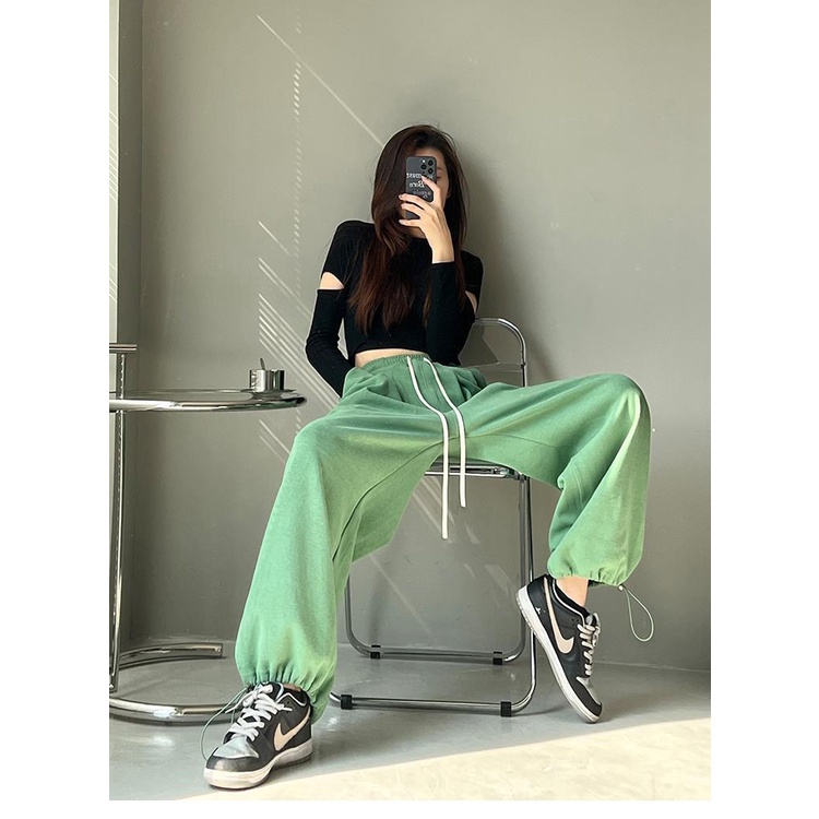 Quần Thể Thao Ống Rộng Mỏng Phong Cách Mỹ Hàng Mới Dành Cho Nữ Sinh