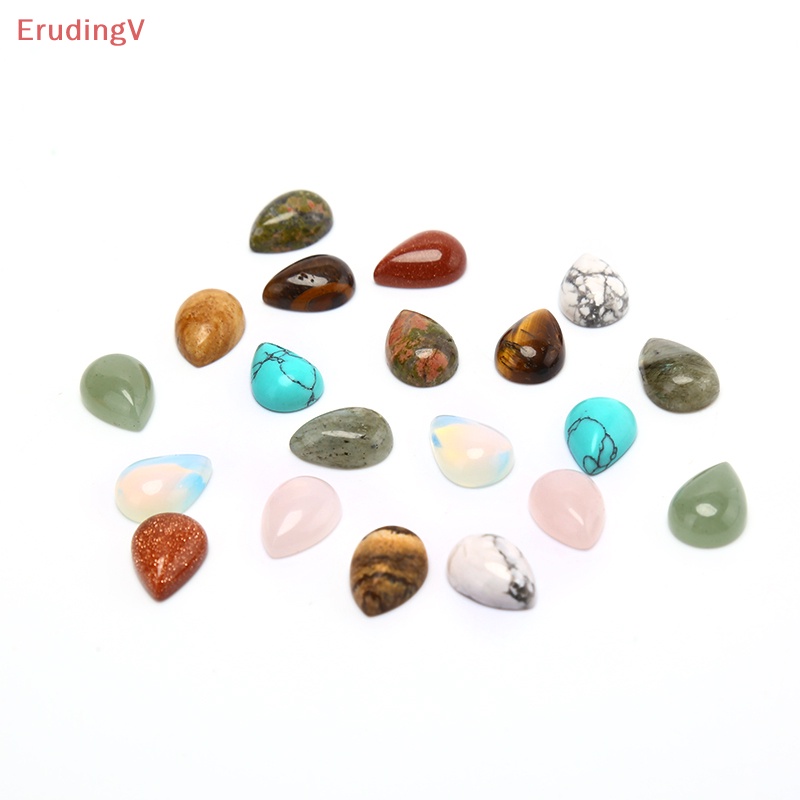 Bộ 10 Hạt Đá Cabochon Hình Oval Tự Nhiên Dùng Làm Trang Sức