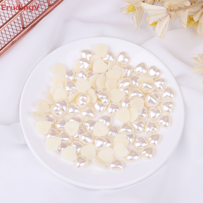 Bộ 100 Hạt Cườm Hình Trái Tim Phẳng Dùng Làm Đồ Thủ Công DIY