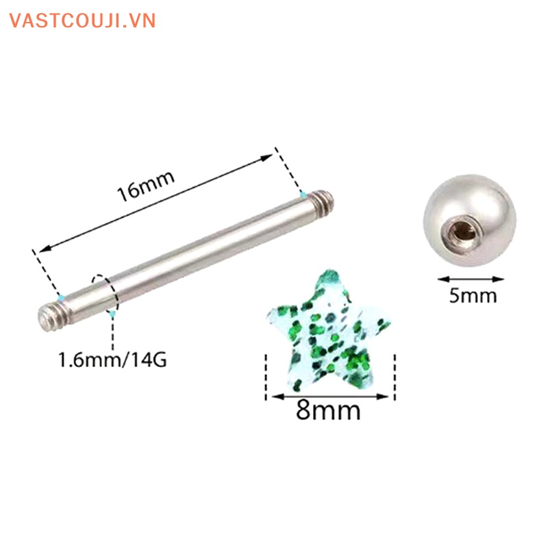 Khuyên Xỏ Lưỡi Bằng Nhựa Acrylic Trang Sức Cho Cơ Thể