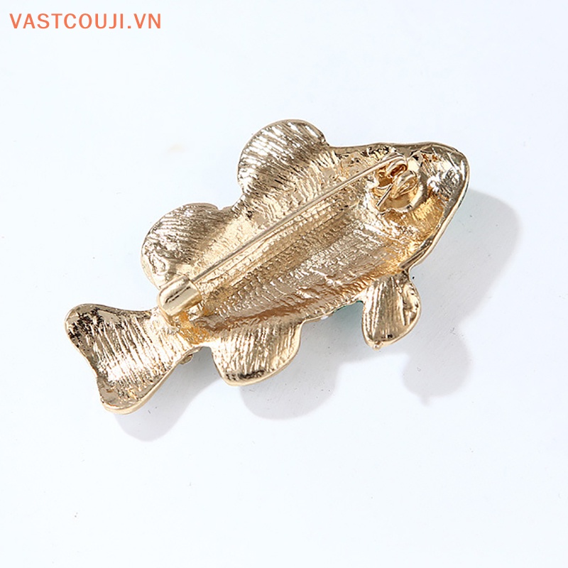 Ghim Cài Áo Hình Cá Đính Đá Nhân Tạo Thời Trang Dành Cho Nữ