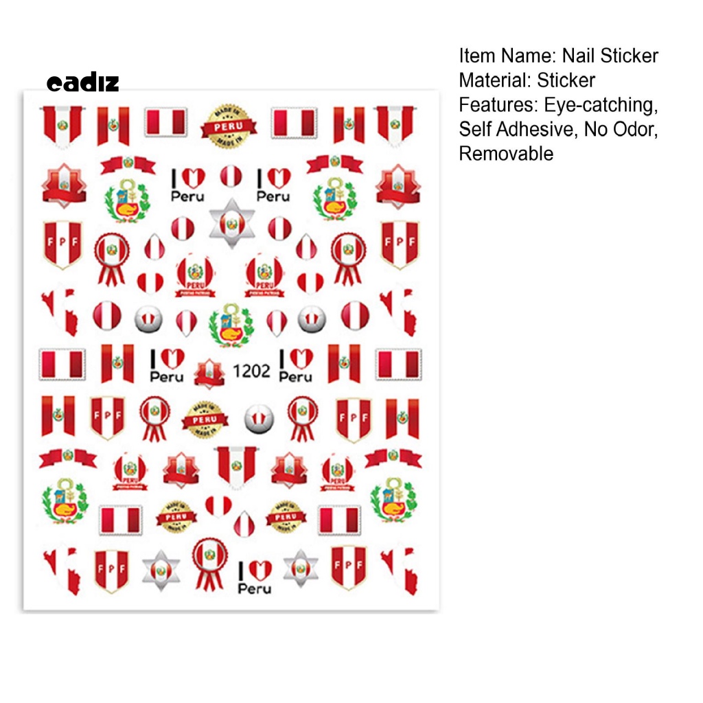 Miếng Dán Trang Trí Móng Tay Tự Dính Không Mùi Họa Tiết Bóng Đá