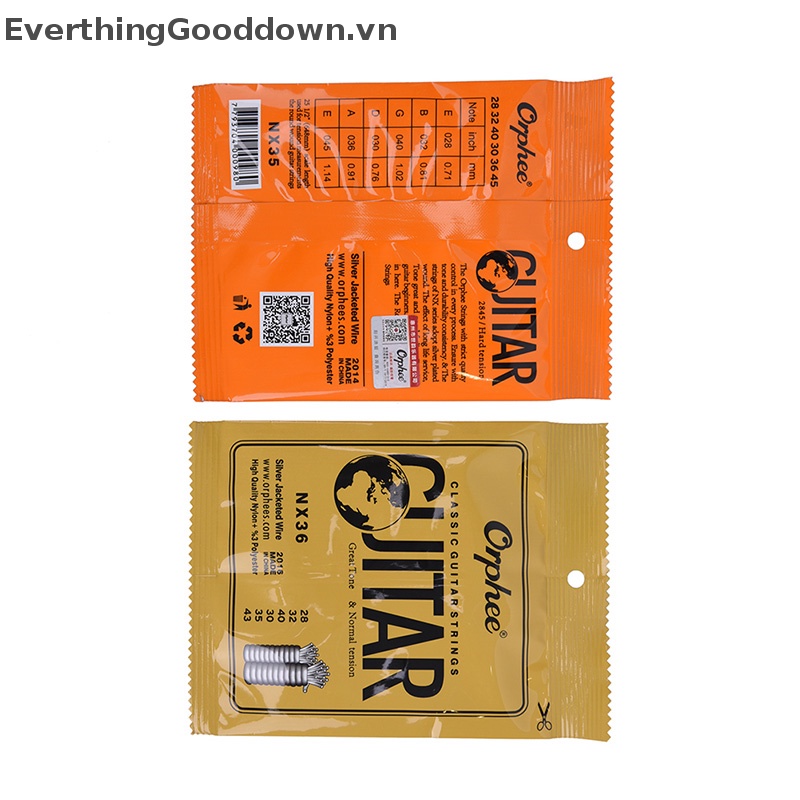 Everthinggooddown 1 Bộ Dây Đàn Guitar Cổ Điển Bằng Nylon Và Dây Mạ Bạc NX Series vn