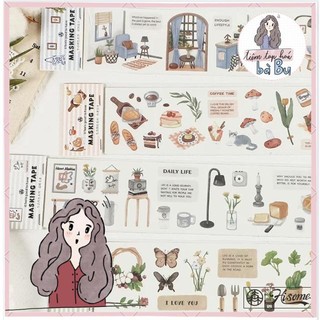 Chu kì washi tape kiểu vintage dài 35cm
