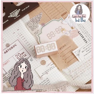 Con dấu gỗ kiểu lịch tháng dùng trong bullet journal