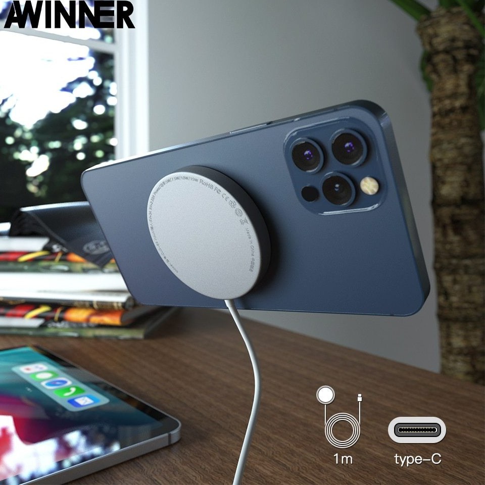 Đế sạc không dây từ tính Baseus baseus simple mini magnetic BS-W522 cho IPhone 12/IPhone 12 pro Max