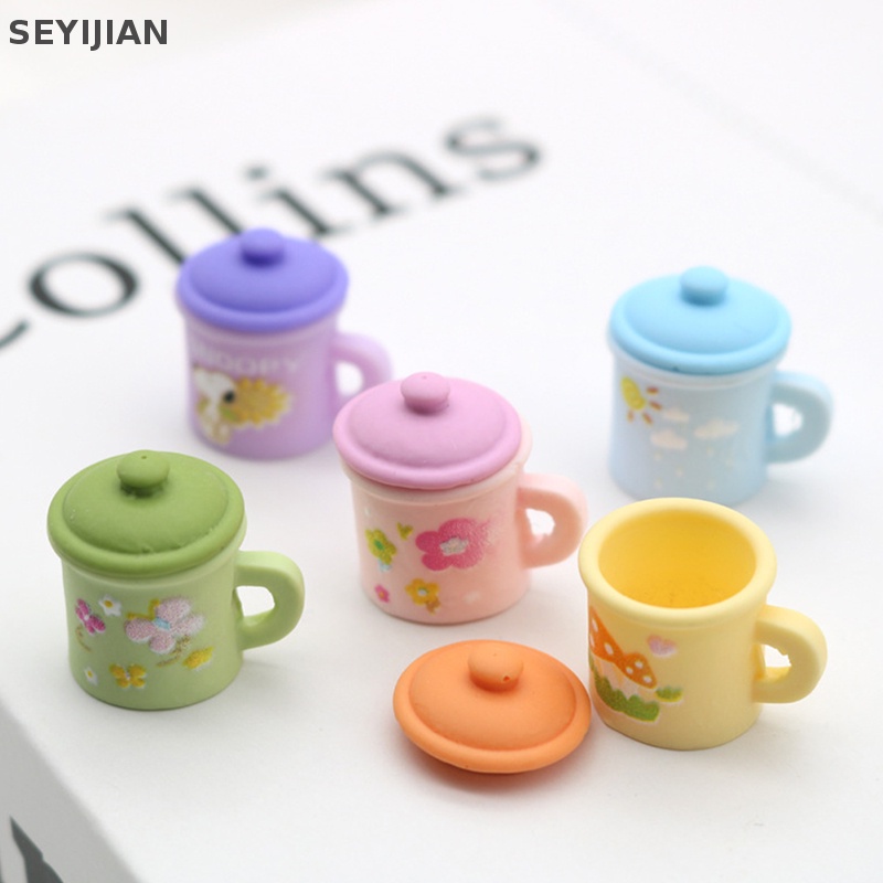 Sey 1 Mô Hình Ấm Trà mini Trang Trí Nhà Búp Bê