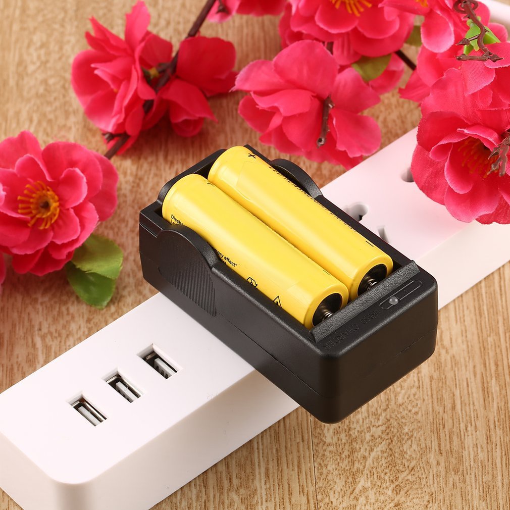 Ac 110-240V 18650 4.2V Rechargeable Li-Ion Dual Battery Charger Us Plug Travel Power Adapter Led Indicator [Q/11]