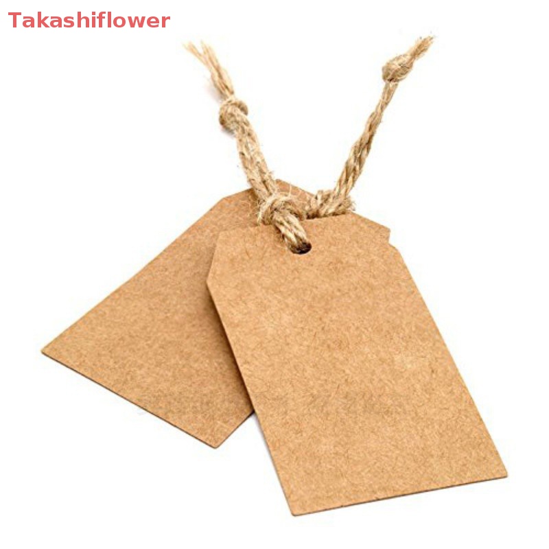 Set 100 Thẻ Giấy Kraft Nâu Có Lỗ Dùng Để Trang Trí Tiệc Cưới / Tiệc Tùng