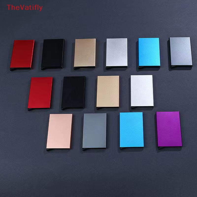 Ví Đựng Thẻ ID / Danh Thiếp Bằng Kim Loại Nhôm Mỏng Chống Trộm Cho Nam Và Nữ
