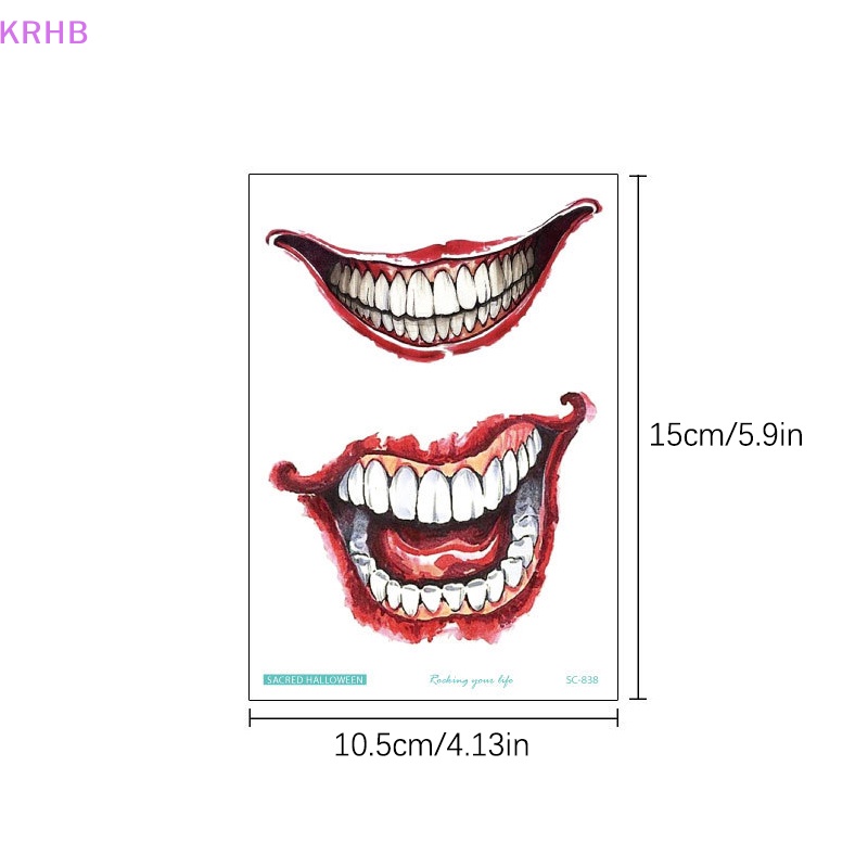 1 Tấm Hình Xăm Dán Tạm Thời Chống Nước Phong Cách Halloween Độc Đáo Mới
