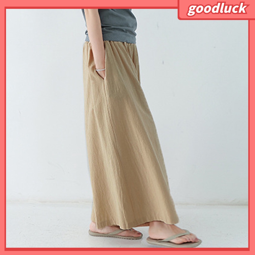 Quần Dài Ống Rộng Màu Sắc Đơn Giản Thời Trang Mùa Hè Cho Nữ
