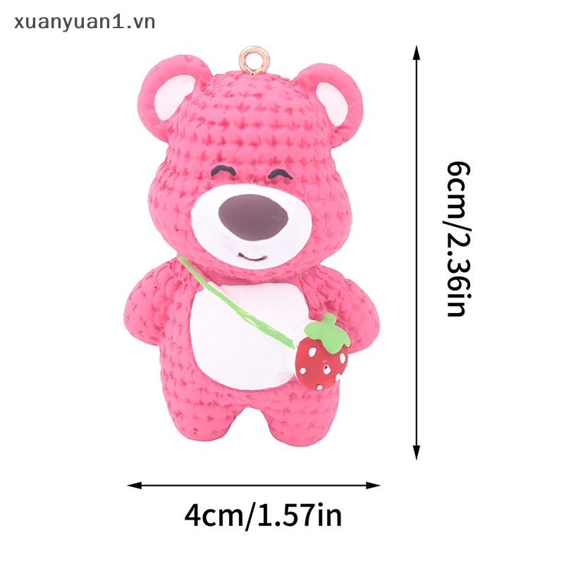 1 Móc Khóa Hình Gấu Và Dâu Tây DIY Xinh Xắn