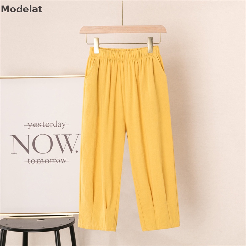 Mfc Quần Cotton Lanh Mỏng Lưng Cao Dáng Rộng Thời Trang Thường Ngày Cho Nữ